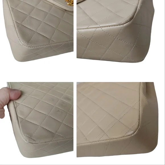 Chanel Beige Classic Quilted Matelasse Lambskin Bag - Picture 8 of 17